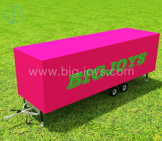 Foldable trampoline park with trailer